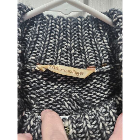 Soft Surroundings Marled 1/2 Zip Funnel Neck Sweater Tunic Lagenlook 3X Gray - Picture 3 of 6